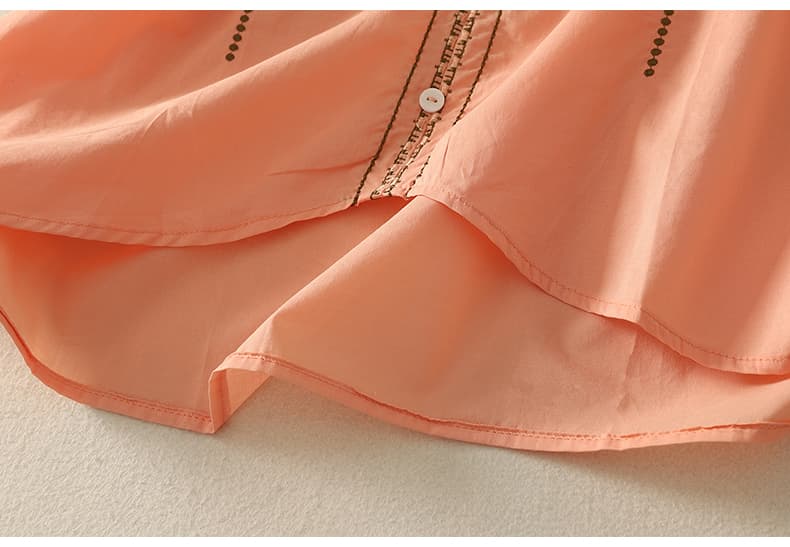 실사 2026 새로운 레트로 수공 후크 라인 여성 셔츠 나팔 소매 셔츠 면 린넨 얇은 스타일 품격 맨위 상세 이미지 26