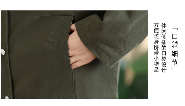 실사 문예 쇼트 스타일 여성 코트 봄 가을 2026 루즈핏 빅 사이즈 캐주얼 다용도 긴팔 폴로 칼라 맨위 여성 상세 이미지 7