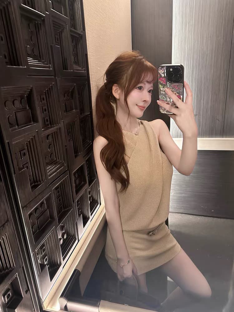 m900 행침 목 여성 드레스 2026 여름 새로운 허리 수축 슬림해 보이는 핫걸 타이트 스커트 품격 쇼트 스타일 타이트 스커트