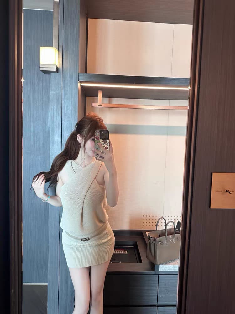 m900 행침 목 여성 드레스 2026 여름 새로운 허리 수축 슬림해 보이는 핫걸 타이트 스커트 품격 쇼트 스타일 타이트 스커트 이미지 3