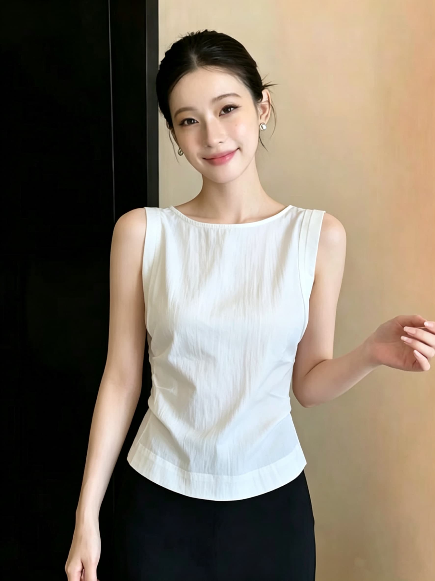벽 균열 추천 높은 품질 슈퍼 주 면 얇고 가벼운 통기성 작은 날다 소매 조끼 여성 허리 양면 지퍼 맨위 상세 이미지 5