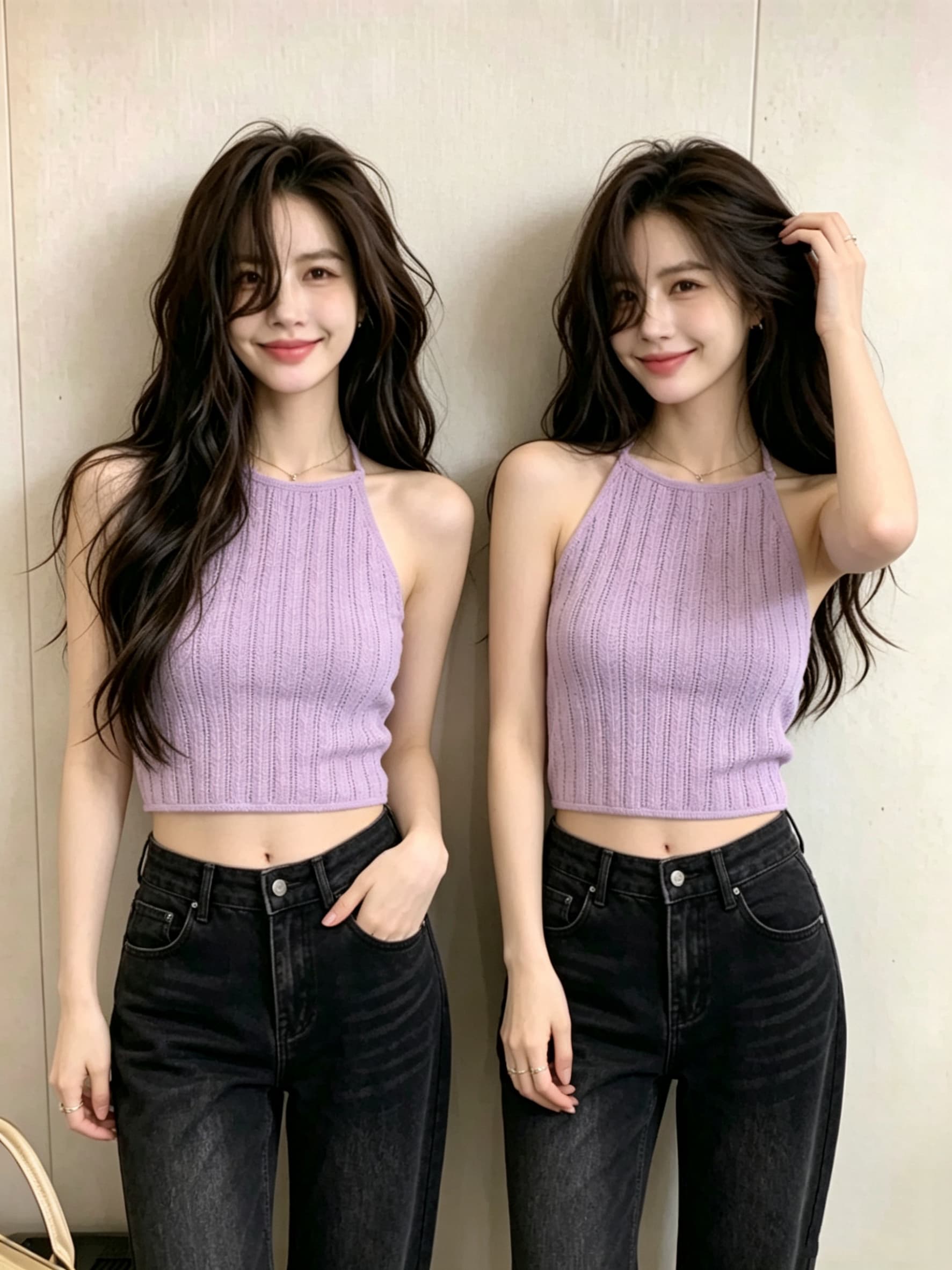 새로운 달콤한 매운맛 행침 목 슬립 여성 여름 디자인 작은 대중 외출용 민소매 맨위 니트 만나는 조끼 이미지 2