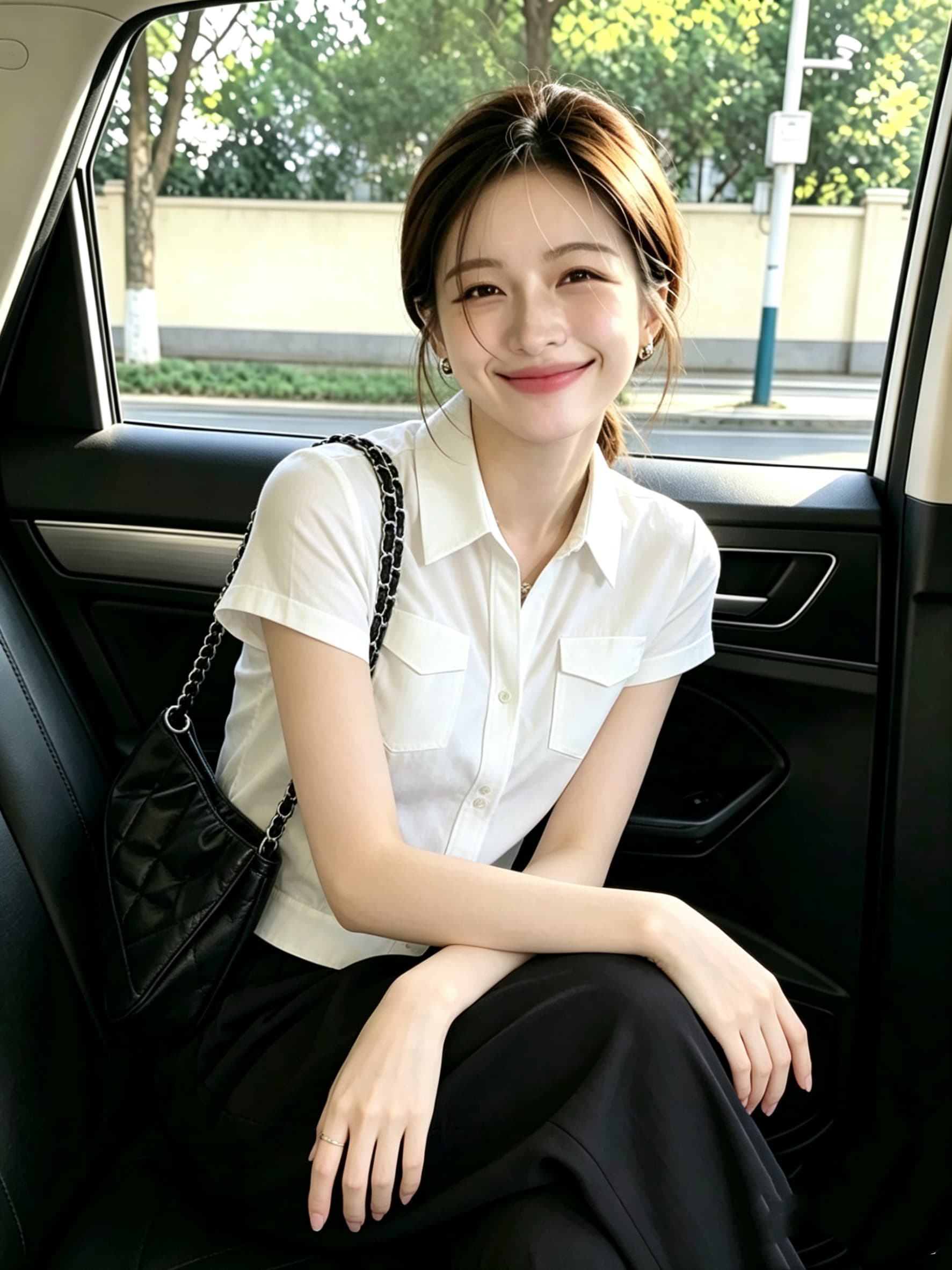 프랑스식 미니멀리즘 관대 한 화이트 폴로 칼라 반팔 여성 셔츠 2026 봄 여름 새로운 고급 센스 품격 출퇴근 맨위 상세 이미지 4