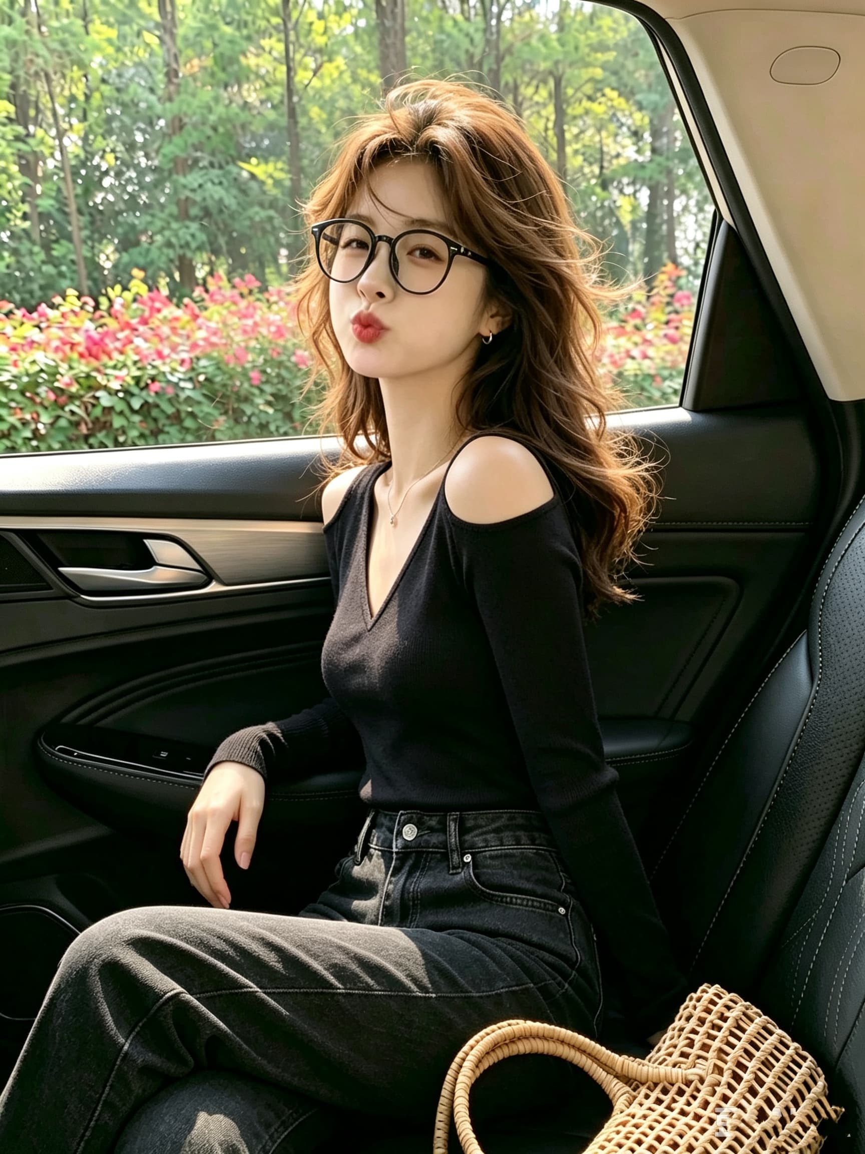 한 부서 품격 검정색 오프숄더 긴팔 가을 2026 년 새로운 고급 센스 V넥 슬림해 보이는 다용도 맨위 여성 의류 상세 이미지 2