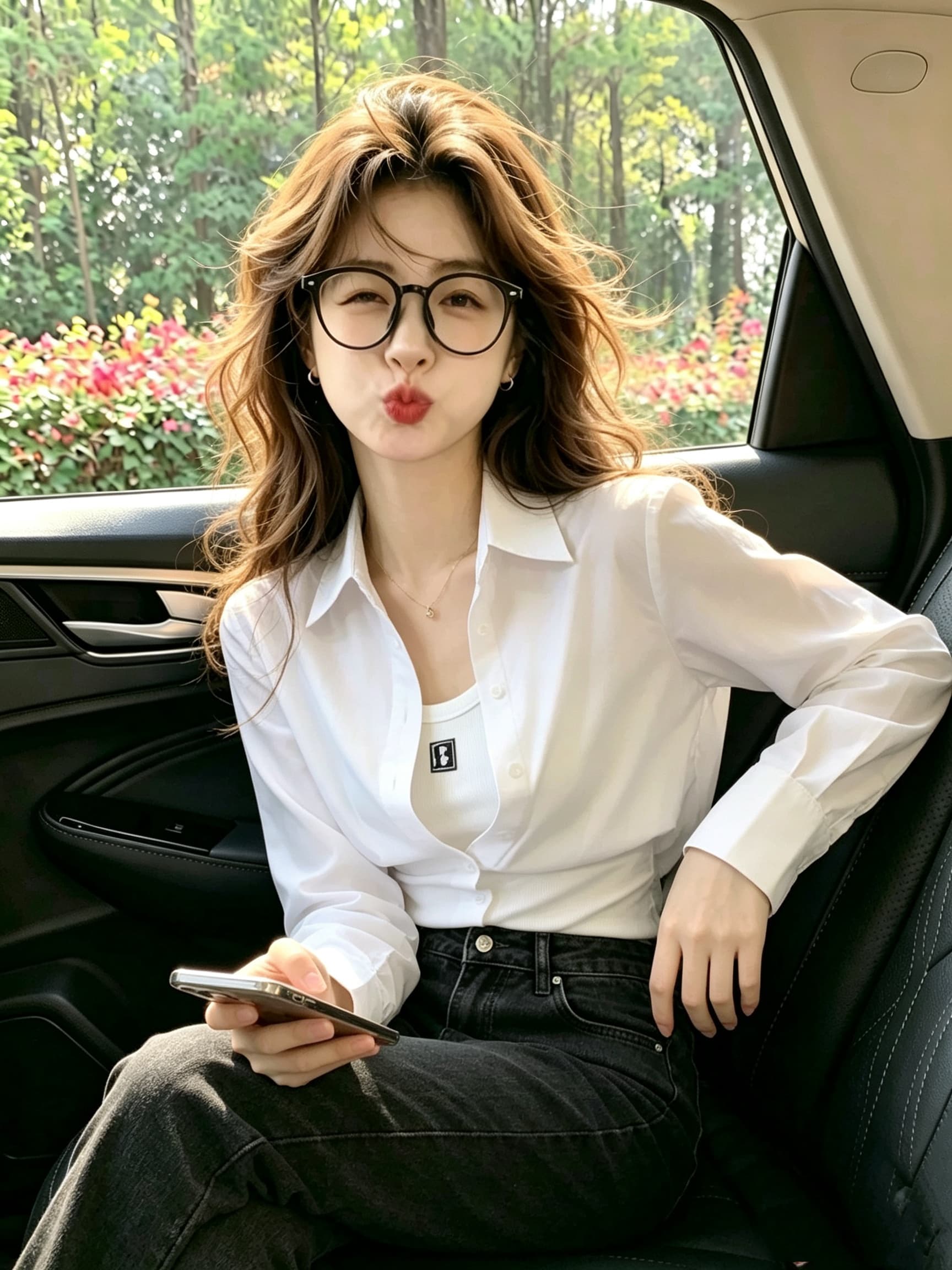 화이트 POLO 칼라 패치워크 페이크 레이어드 허리 수축 셔츠 셔츠 2026 봄 프랑스식 작은 대중 아니요 명중 섹션 맨위 여성 상세 이미지 1