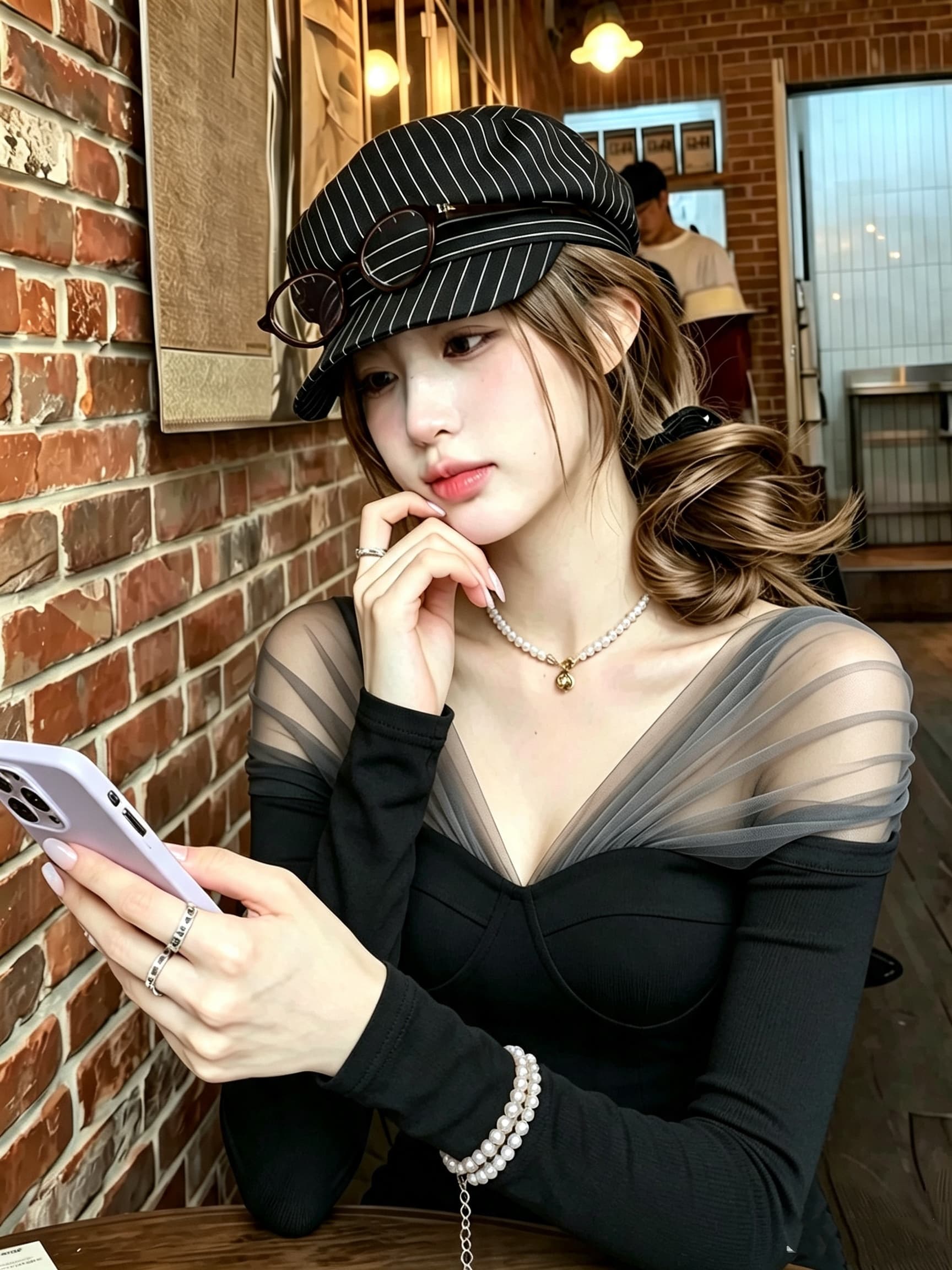 순수한 욕망 달콤한 핫걸 망사 패치워크 한 단어 오프숄더 기본 셔츠 여성 인사이드 가져 가라. 가을 겨울철 고유 한 몸매 가꾸기 긴팔 맨위