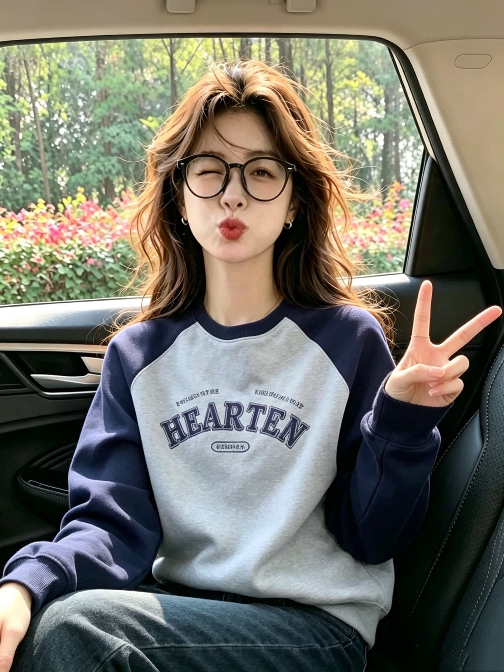 작은 키 배색 삽입 어깨 소매 루즈핏 후드티 여성 가을과 겨울 한 부서 느긋한 바람 고유 한 슈퍼 잘 생긴 긍정적 인 어깨 의류 이미지 2