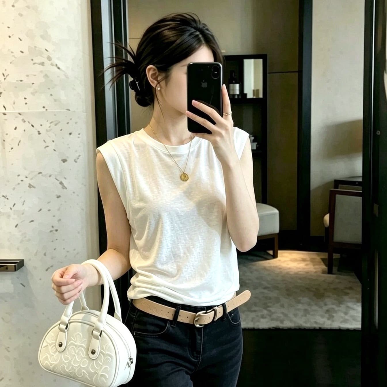 자이언트 편안함 프랑스 비와 이슬 아마 면 린넨 다용도 고급 작은 날다 소매 루즈핏 슬림해 보이는 연령 감소 반팔 티셔츠 이미지 5