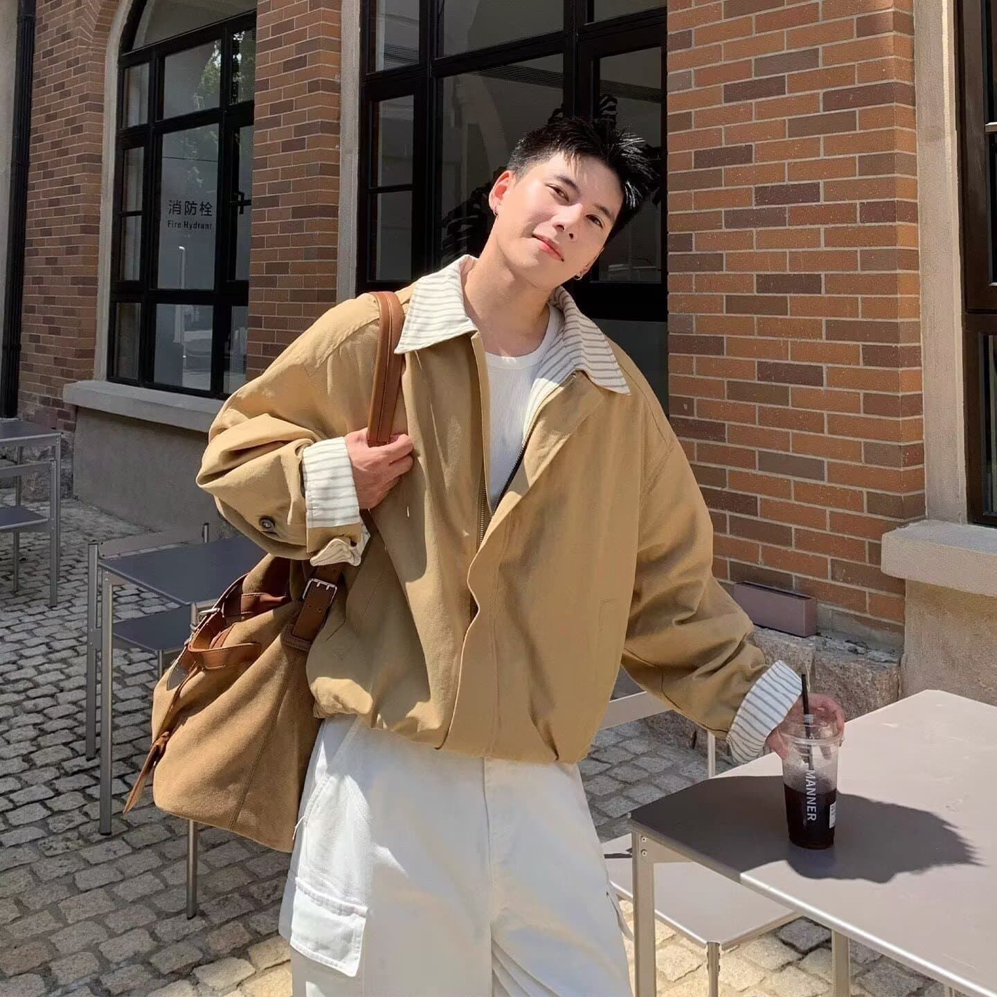 봄 가을 악당 잘 생긴 재킷 남자 여자 높음 거리 조수 브랜드 항구 바람 일본식 하라주쿠 스타일 한국 스타일 트렌드 커플 루즈핏 재킷 이미지 2