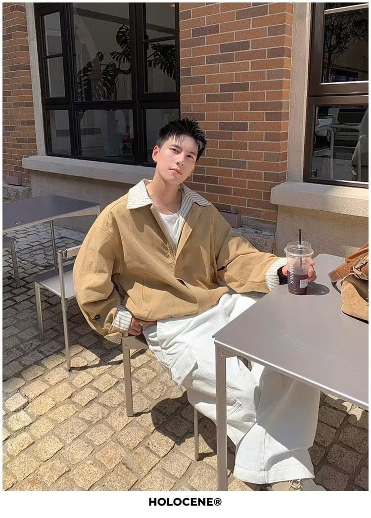 봄 가을 악당 잘 생긴 재킷 남자 여자 높음 거리 조수 브랜드 항구 바람 일본식 하라주쿠 스타일 한국 스타일 트렌드 커플 루즈핏 재킷 상세 이미지 9