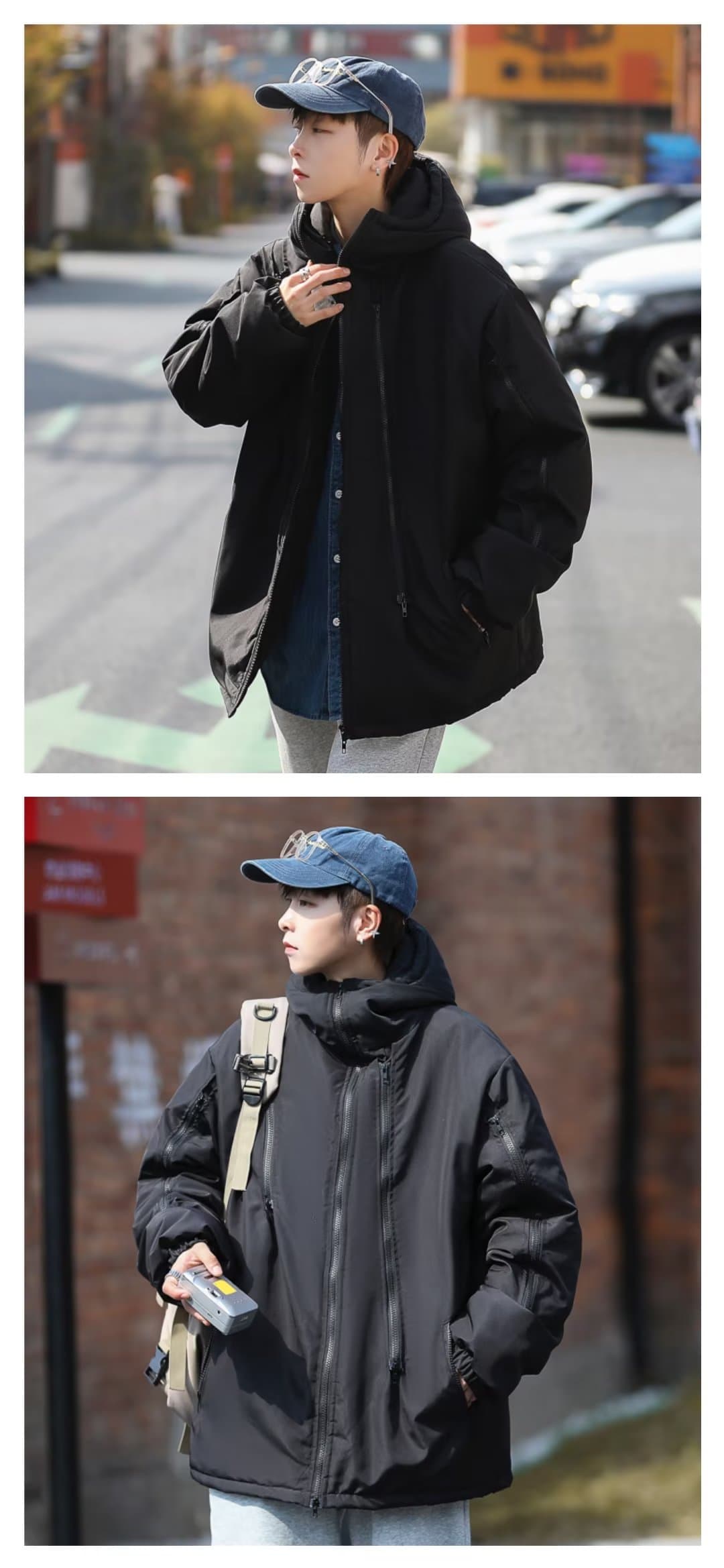 요금 외투 가을 겨울철 솜을 넣은 oversize 중간 길이 겨울 면 옷 ins 항구 바람 면 의류 남녀 트렌디 상세 이미지 5