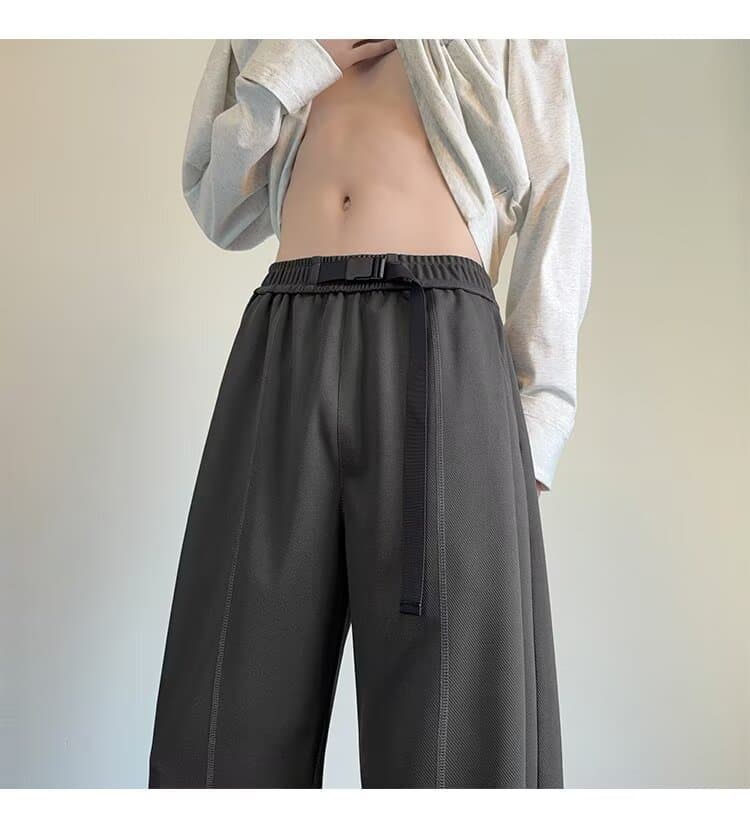 아메리칸 루즈핏 모통이 칼 캐주얼 바지 남성과 여성 비료 추가 증가 다용도 바지 커플 가을 센스 넓은 다리 바닥 청소 긴 바지 상세 이미지 20