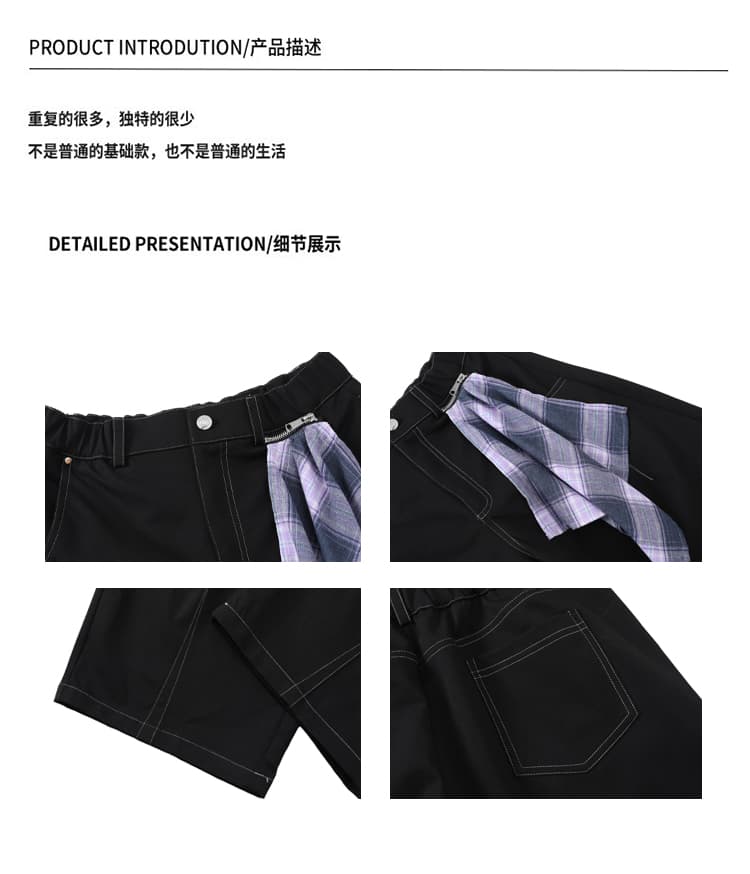 아메리칸 레트로 커플 프린트 모통이 칼 캐주얼 바지 남녀 같은 단락 루즈핏 마 오래된 허리밴드 넓은 다리 데님 긴 바지 상세 이미지 5