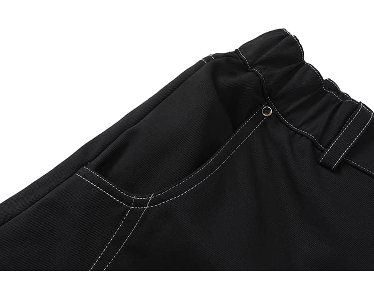 아메리칸 커플 모통이 칼 청바지 남성과 여성 조수 브랜드 해체 디자인 센스 cleanfit 다용도 캐주얼 롱 바지 상세 이미지 8