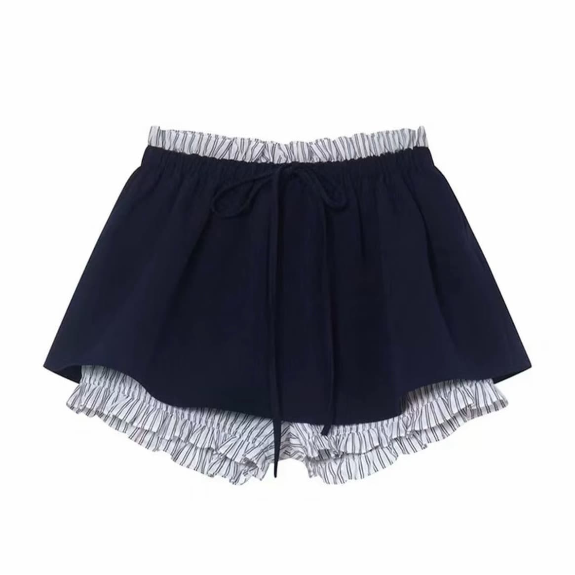 원본 선적 원 유안 학원 스타일 V넥 순수한 욕망 티셔츠 여성 천 금빛 바람 맨위 꽃밭 치마 반신 치마 세트 이미지 6