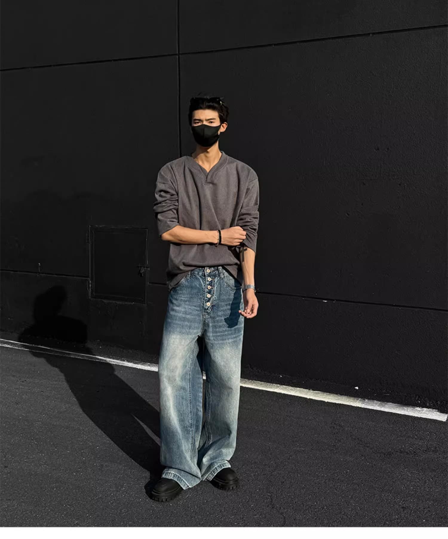 V넥 후드티 남녀 가을 겨울 두꺼운 악당 잘 생긴 De 플러시 기본 셔츠 인사이드 가져 가라. 보온 가을 의상 아메리칸 커플 긴팔 티셔츠 상세 이미지 20