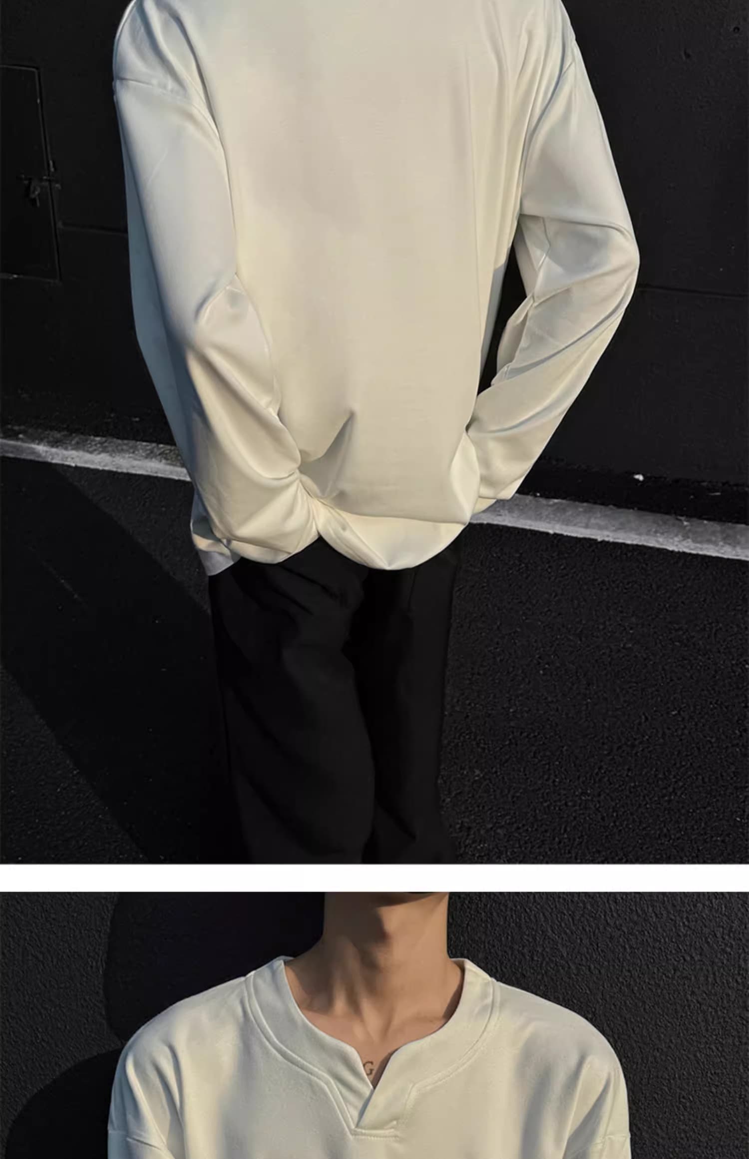 V넥 후드티 남녀 가을 겨울 두꺼운 악당 잘 생긴 De 플러시 기본 셔츠 인사이드 가져 가라. 보온 가을 의상 아메리칸 커플 긴팔 티셔츠 상세 이미지 27