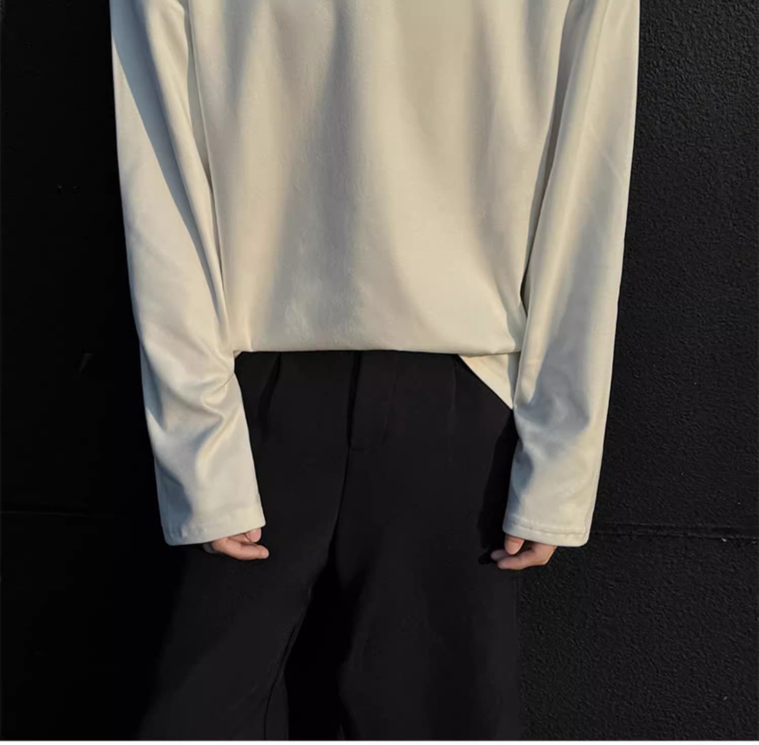 V넥 후드티 남녀 가을 겨울 두꺼운 악당 잘 생긴 De 플러시 기본 셔츠 인사이드 가져 가라. 보온 가을 의상 아메리칸 커플 긴팔 티셔츠 상세 이미지 28