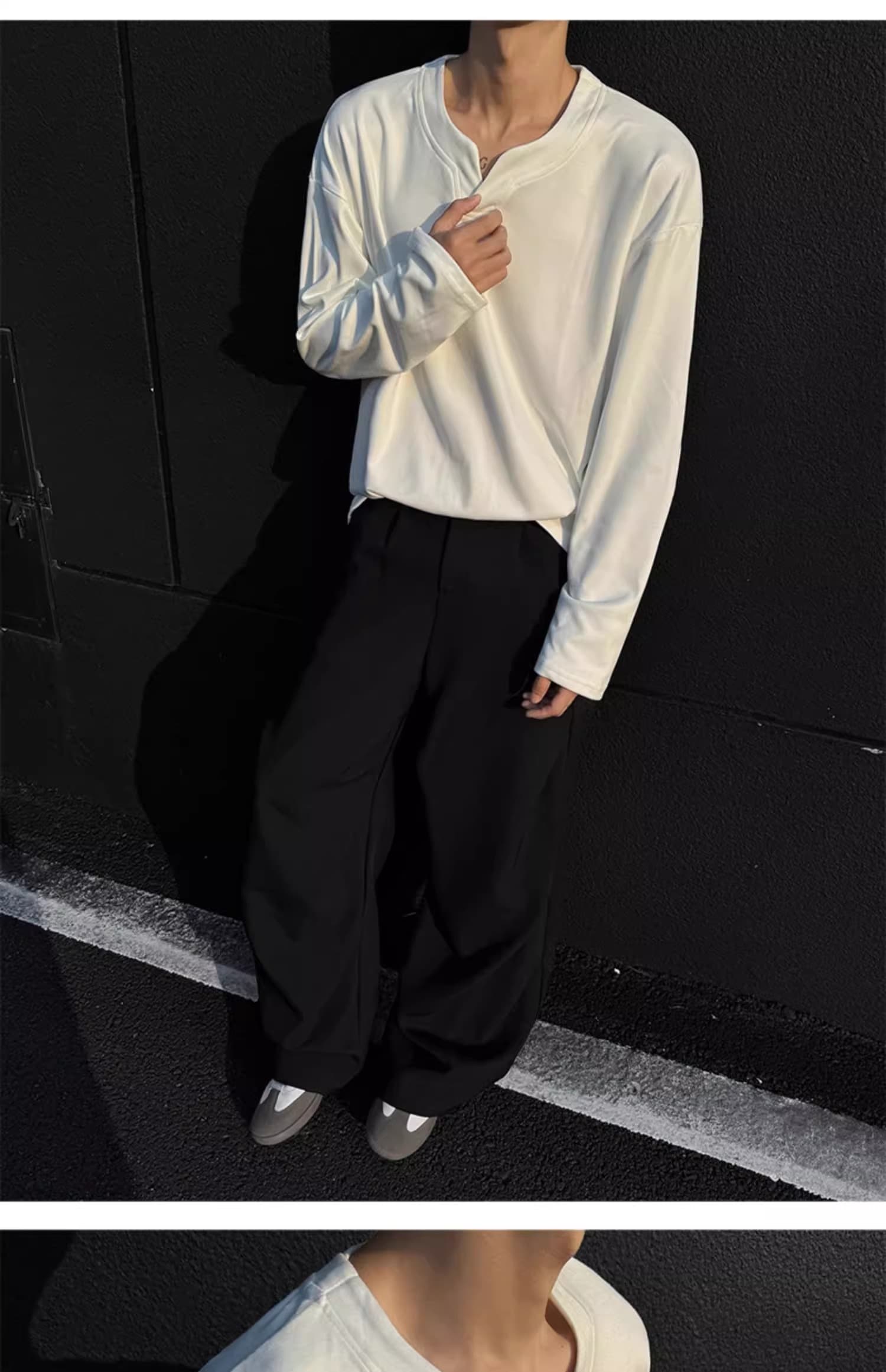 V넥 후드티 남녀 가을 겨울 두꺼운 악당 잘 생긴 De 플러시 기본 셔츠 인사이드 가져 가라. 보온 가을 의상 아메리칸 커플 긴팔 티셔츠 상세 이미지 29