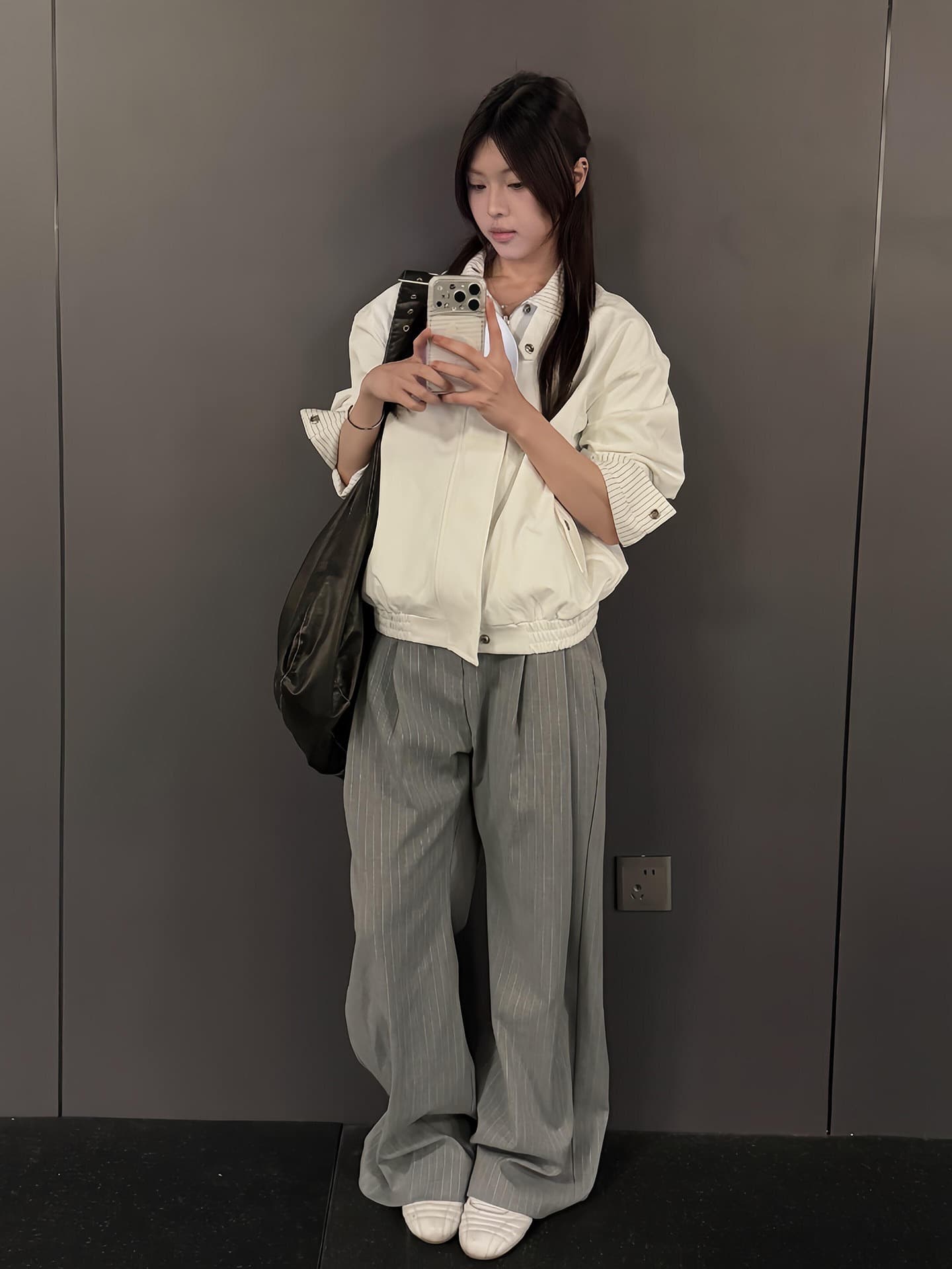 화이트 스트라이프 cleanfit 양면 착용 아메리칸 봄 가을 커플 재킷 재킷 출퇴근 미니멀리즘 다용도 남녀 맨위 상세 이미지 3