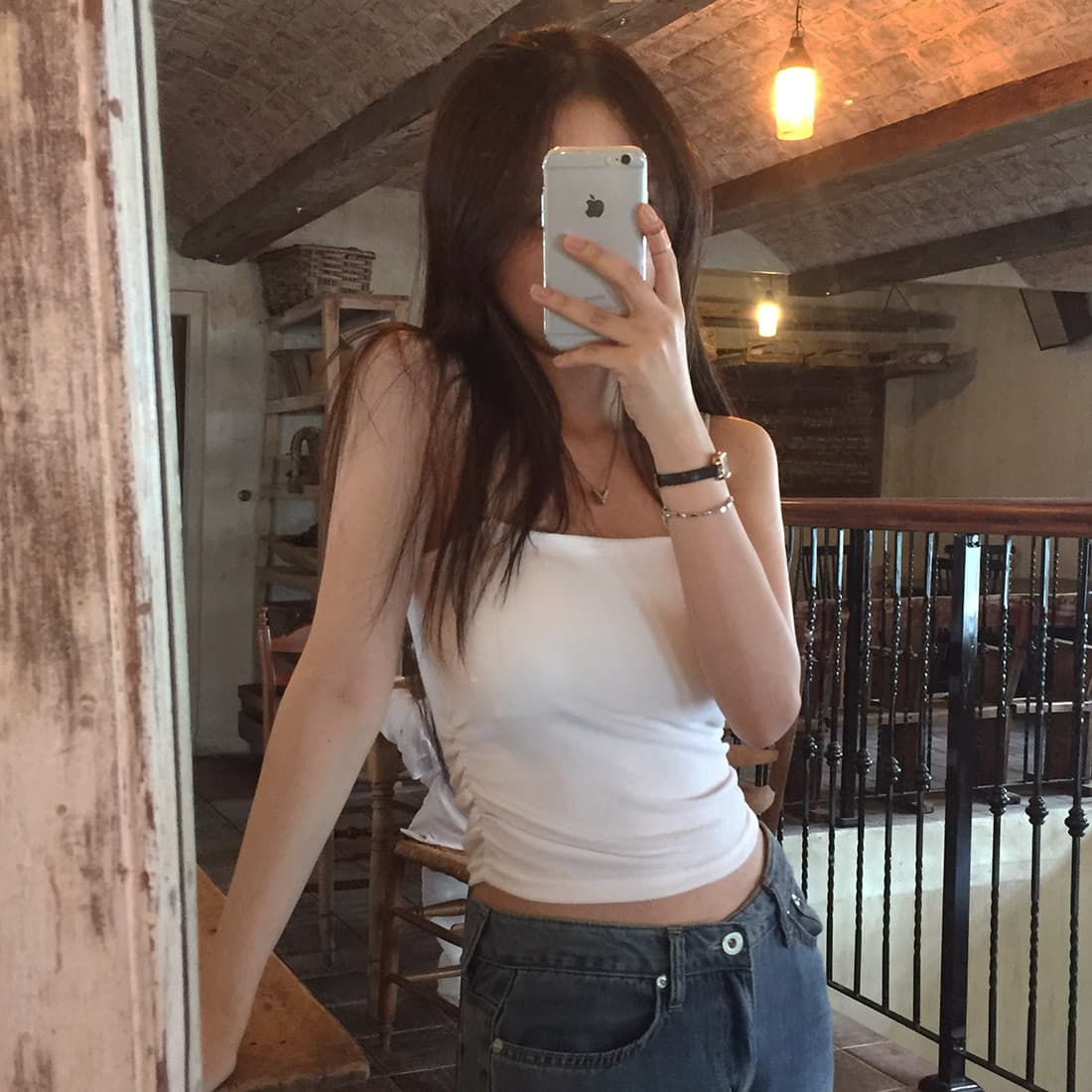 정가 한국 chic 달콤한 매운맛 슬립 디자인 센스 주름 여름 다용도 벨트 가슴 패드 조끼 여성 상세 이미지 7