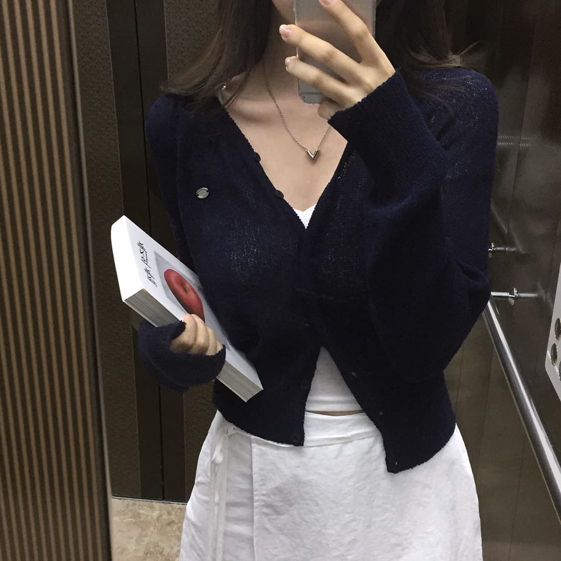 있음 선적 한국 chic 디자인 센스 얼음 실크 작은 외투 긴팔 자외선 차단 니트 오픈 가디건 여성 상세 이미지 42