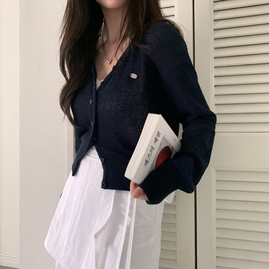 있음 선적 한국 chic 디자인 센스 얼음 실크 작은 외투 긴팔 자외선 차단 니트 오픈 가디건 여성 상세 이미지 55