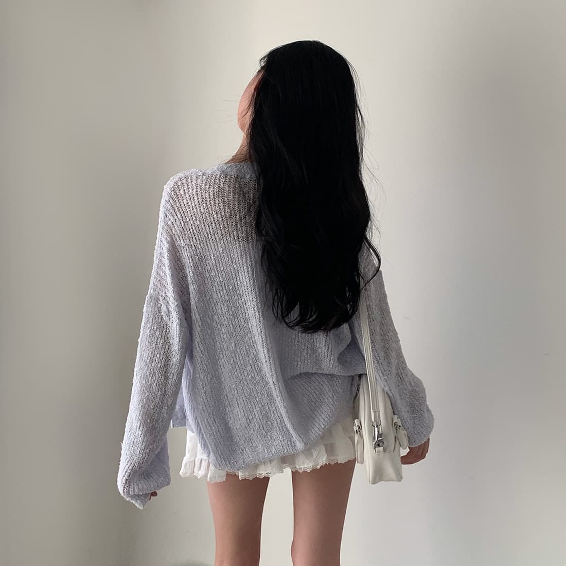 새로운 이른 가을 한국 chic 다용도 느긋한 얇고 가벼운 스웨터 코트 루즈핏 긴팔 니트 오픈 가디건 여성 이미지 4