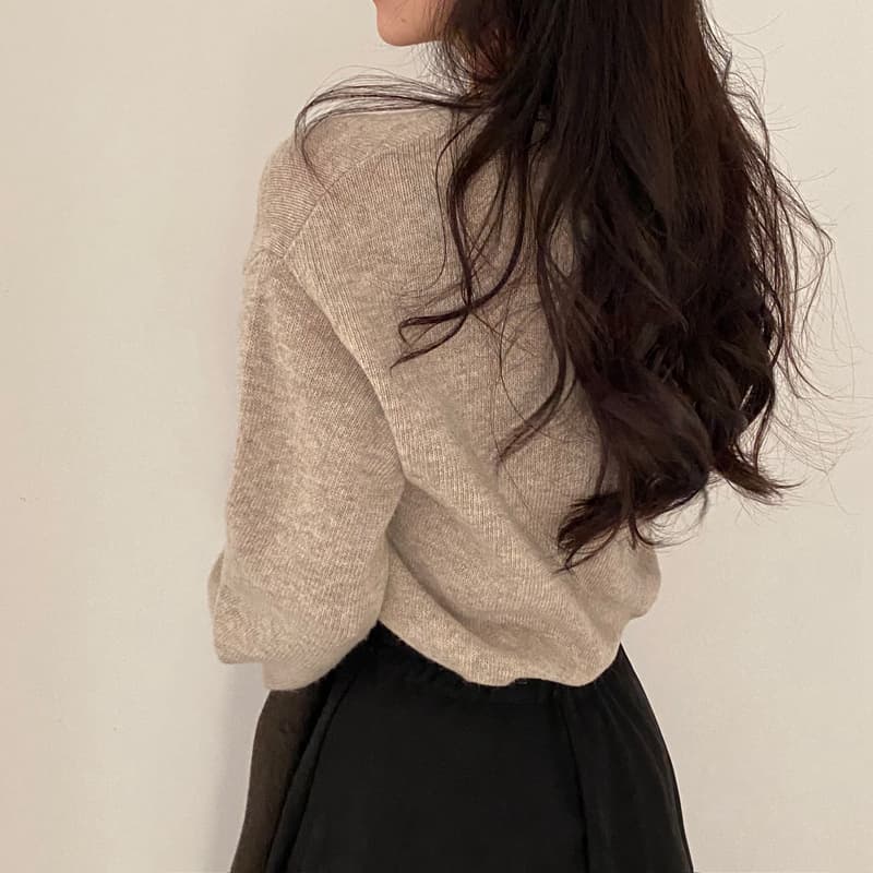 있음 선적 8 색상 한국 기초 다용도 단색 부드러운 찹쌀 풀오버 긴팔 양모 혼방 니트 스웨터 여성 상세 이미지 7