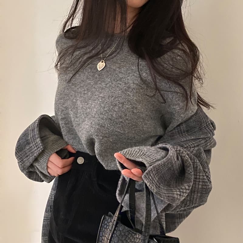 있음 선적 8 색상 한국 기초 다용도 단색 부드러운 찹쌀 풀오버 긴팔 양모 혼방 니트 스웨터 여성 상세 이미지 23