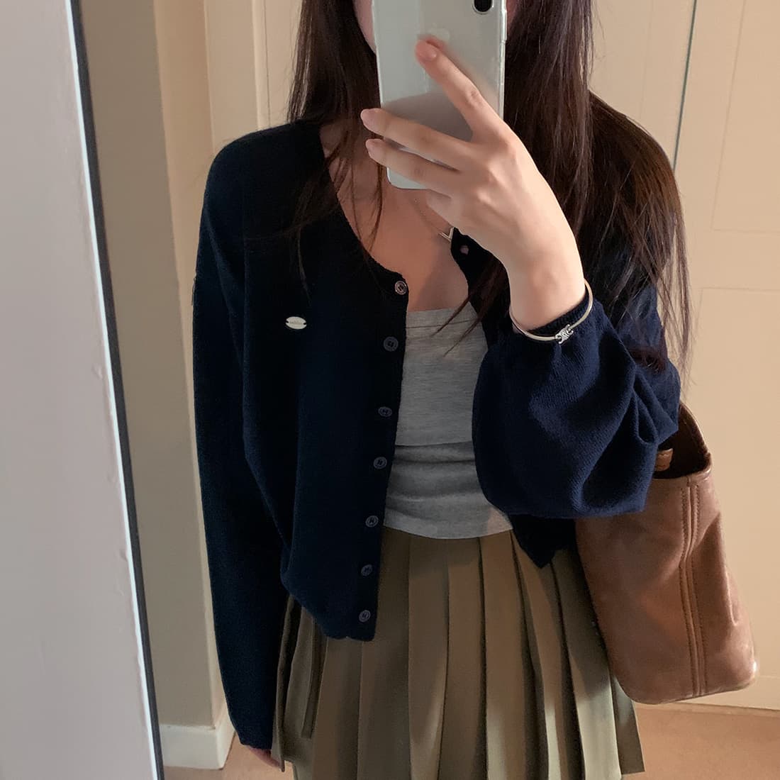 있음 선적 한국 chic 이른 가을 새로운 디자인 센스 느긋한 다용도 얇은 스웨터 코트 니트 오픈 가디건 여성 상세 이미지 5