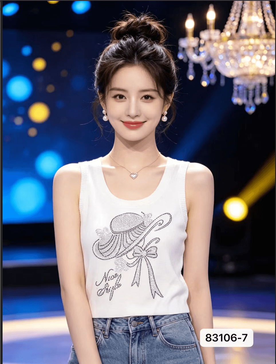 무거운 작업 핫픽스 니트 캐미솔 2026 여름 새로운 외출용 몸매 가꾸기 인사이드 가져 가라. 작은 셔츠 민소매 맨위 이미지 4