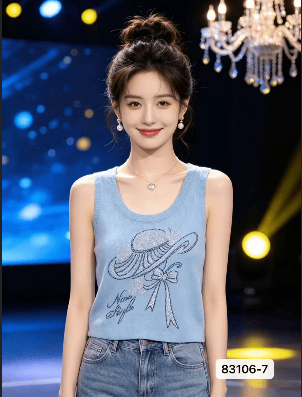 무거운 작업 핫픽스 니트 캐미솔 2026 여름 새로운 외출용 몸매 가꾸기 인사이드 가져 가라. 작은 셔츠 민소매 맨위 상세 이미지 2
