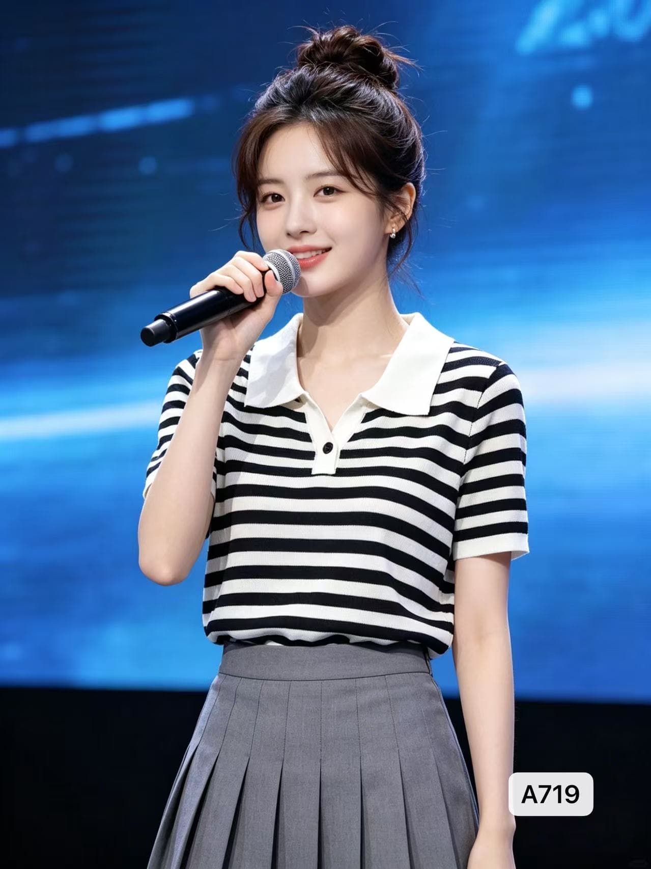 POLO 칼라 반팔 디자인 센스 2026 년 여름 한국 스타일 몸매 가꾸기 얼음 차가운 실크 폴로 칼라 니트 스웨터 다용도 맨위 여성 상세 이미지 3