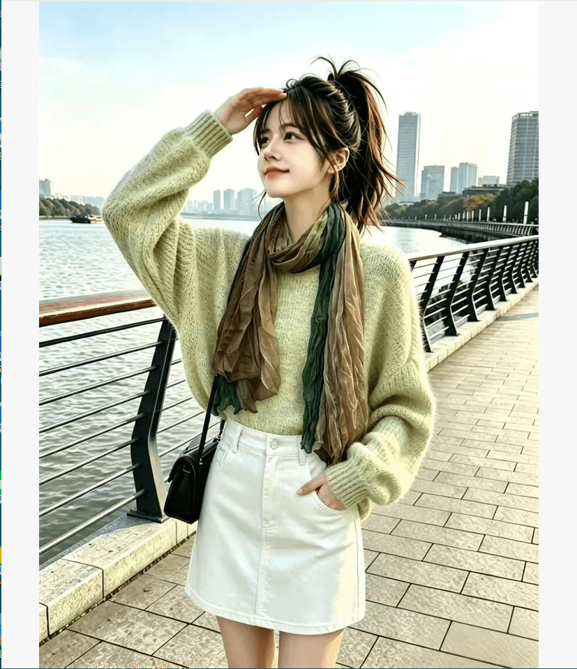 루즈핏 느긋한 바람 스웨터 여자 가을 겨울철 2026 새로운 한 부서 라운드 넥 풀오버 미니멀리즘 다용도 니트 기본 셔츠 상세 이미지 6