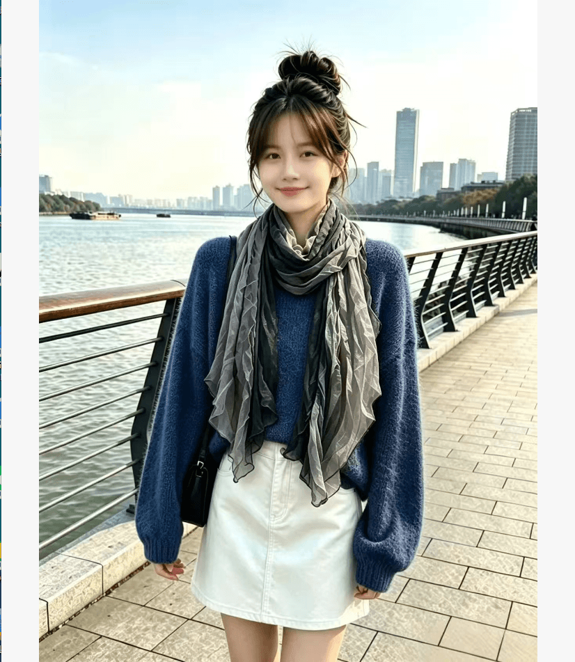 루즈핏 느긋한 바람 스웨터 여자 가을 겨울철 2026 새로운 한 부서 라운드 넥 풀오버 미니멀리즘 다용도 니트 기본 셔츠 상세 이미지 7