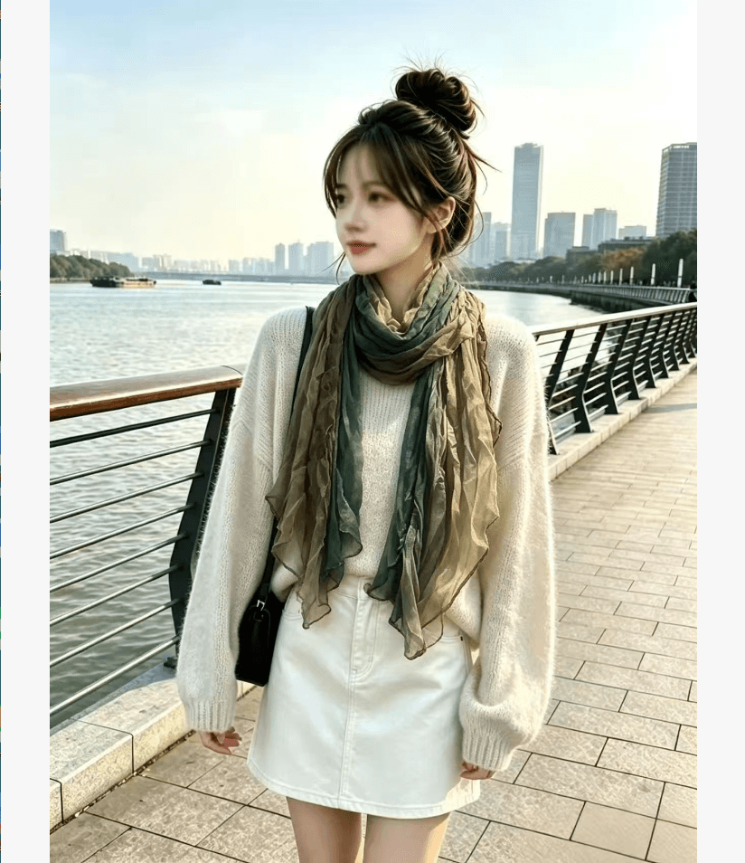 루즈핏 느긋한 바람 스웨터 여자 가을 겨울철 2026 새로운 한 부서 라운드 넥 풀오버 미니멀리즘 다용도 니트 기본 셔츠 상세 이미지 11