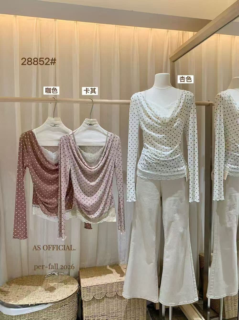 프랑스식 도트 무늬 흔들다 칼라 페이크 레이어드 레이스 조각 작은 셔츠 여성 가을 긴팔 슬림해 보이는 디자인 센스 맨위 상세 이미지 4