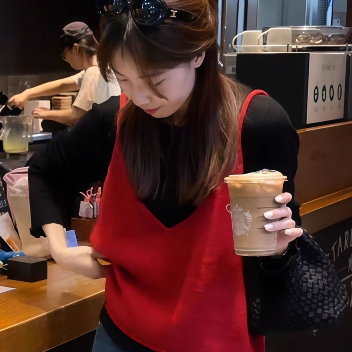 qiongqiong 인력 섹션 조기 가을 디자인 센스 이후 스트랩 다용도 스택 착용 니트 베스트 상세 이미지 5