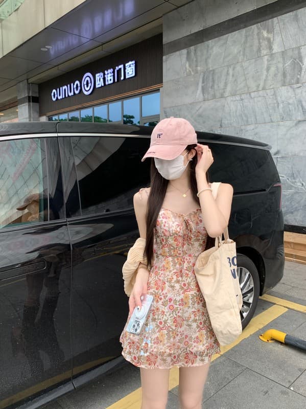 실사 정가 프랑스식 순수한 욕망 휴가 바람 yoli 장 宥 이익 꽃 반사하다 여름 꽃무늬 슬립 꽃무늬 드레스 상세 이미지 8