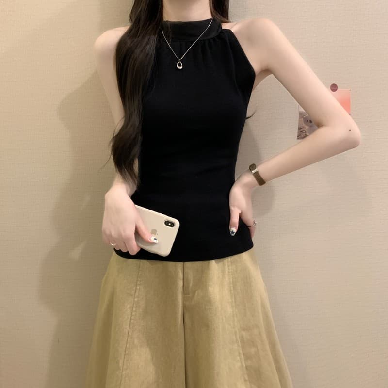 실사 정가 여름 새로운 한 부서 달콤함 패션 리본 스탠드 칼라 패치워크 실크 행침 목 허리 수축 모직물 조끼 상세 이미지 34