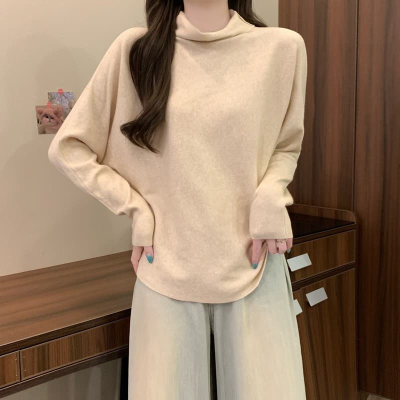 실사 정가 한 부서 느긋한 고급 센스 터틀넥 스웨터 가을 겨울 두꺼운 기본 셔츠 수 있습니다. 외출용 루즈핏 슬림해 보이는 상세 이미지 6