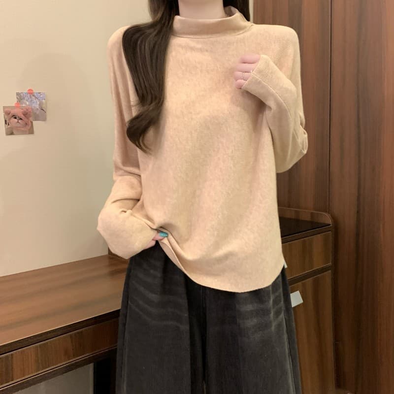 실사 정가 한 부서 느긋한 고급 센스 터틀넥 스웨터 가을 겨울 두꺼운 기본 셔츠 수 있습니다. 외출용 루즈핏 슬림해 보이는 상세 이미지 9