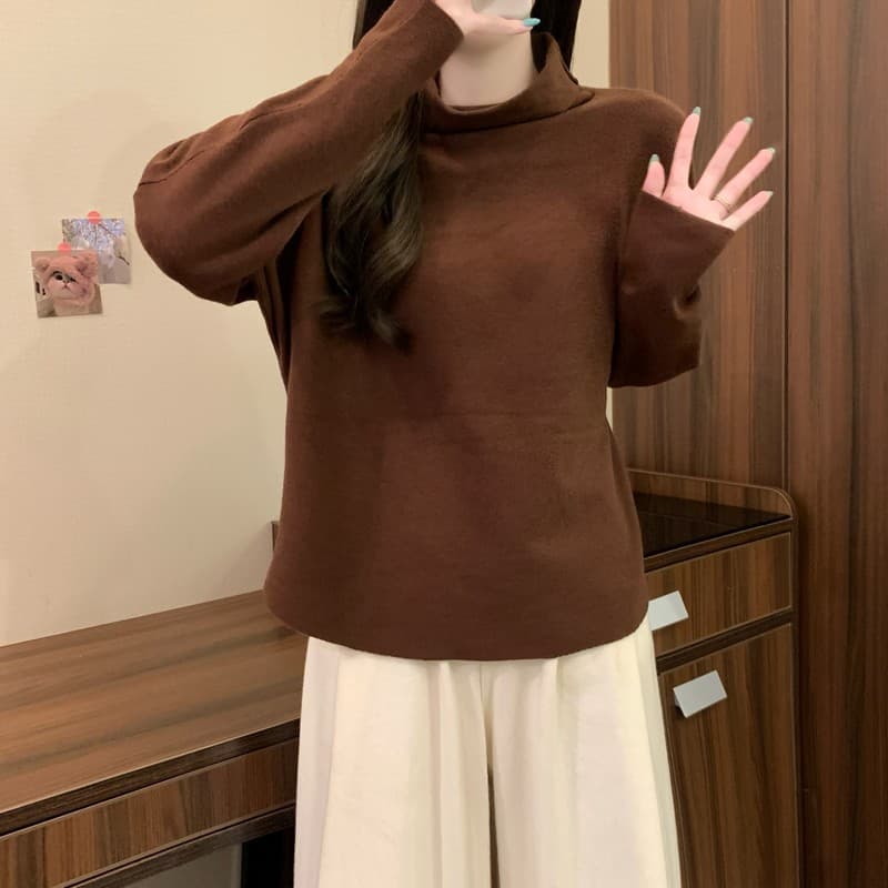 실사 정가 한 부서 느긋한 고급 센스 터틀넥 스웨터 가을 겨울 두꺼운 기본 셔츠 수 있습니다. 외출용 루즈핏 슬림해 보이는 상세 이미지 21