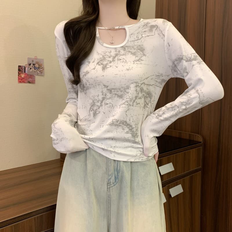 실사 정가 이른 가을 새로운 한국 스타일 디자인 센스 홀치기 염색 품격 연령 감소 몸매 가꾸기 슬림해 보이는 다용도 패션 맨위 상세 이미지 6