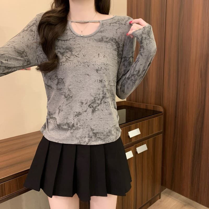 실사 정가 이른 가을 새로운 한국 스타일 디자인 센스 홀치기 염색 품격 연령 감소 몸매 가꾸기 슬림해 보이는 다용도 패션 맨위 상세 이미지 14