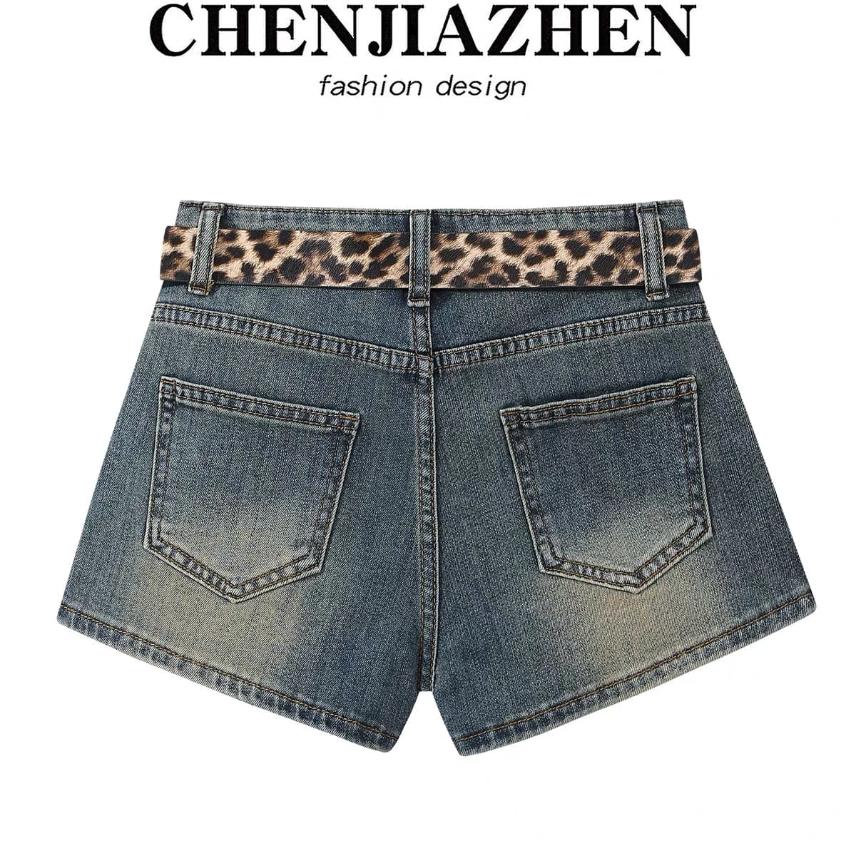 chenjiazhen 아메리칸 디자인 센스 하이웨이스트 한 마디 핫걸 슬림해 보이는 데님 타이트 스커트 반신 스커트 치마바지 여성 여름 상세 이미지 2