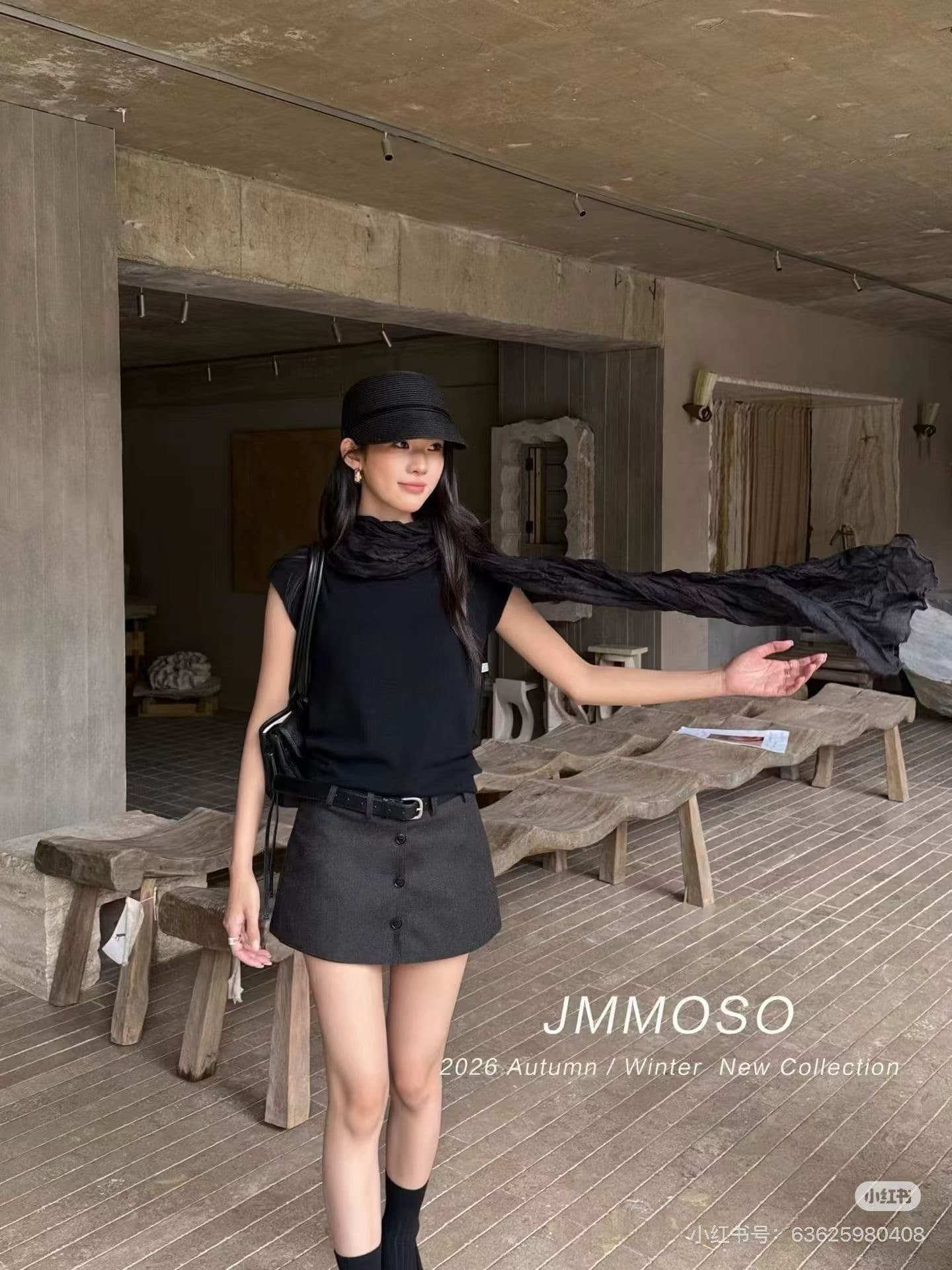 zy jmmoso 이른 가을 한 부서 화이트 치마바지 여성 하이웨이스트 단추 노출 방지 벨트 포함 한 마디 반신 스커트 이미지 3