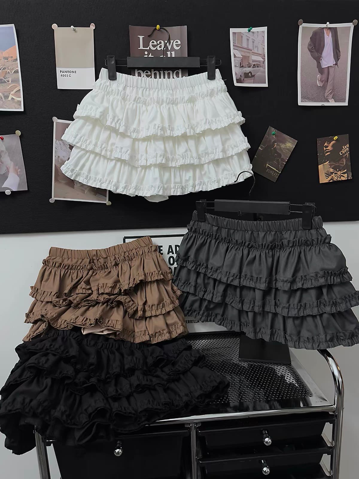 bigbiu 프릴 케이크 드레스 반신 스커트 여성 치마바지 새로운 여름 달콤한 차가운 발레 바람 미니 스커트 퍼프 스커트 상세 이미지 1