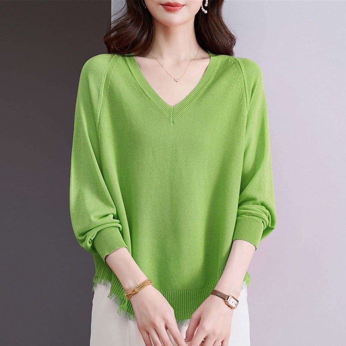 패션 얼음 실크 니트 자외선 차단 의류 술 다용도 맨위 품격 새로운 얇은 스타일 루즈핏 연령 감소 외국 가스 맨위 여성 이미지 3